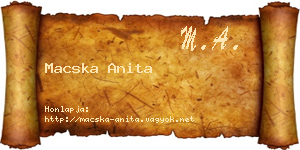 Macska Anita névjegykártya